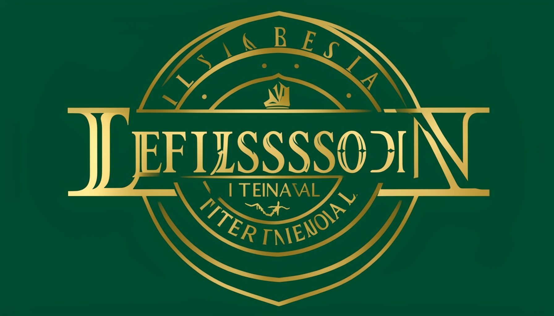 Jefferson International Academy logo in deep green and gold, classic school emblem style